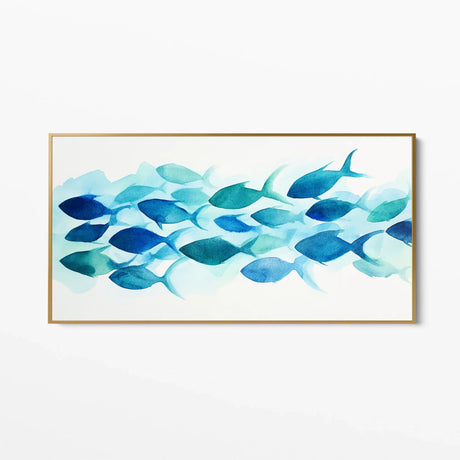 Quadro Stampa su Tela Corrente Blu - CupidoDesign