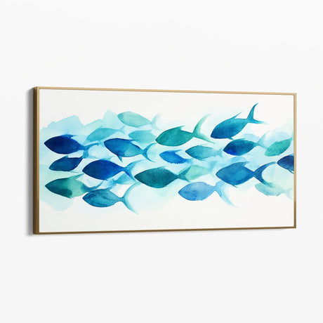 Quadro Stampa su Tela Corrente Blu - CupidoDesign