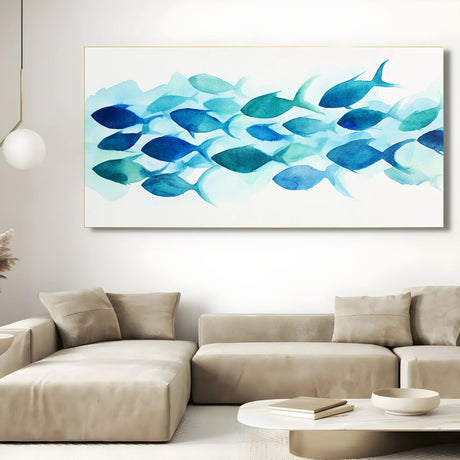 Quadro Stampa su Tela Corrente Blu - CupidoDesign
