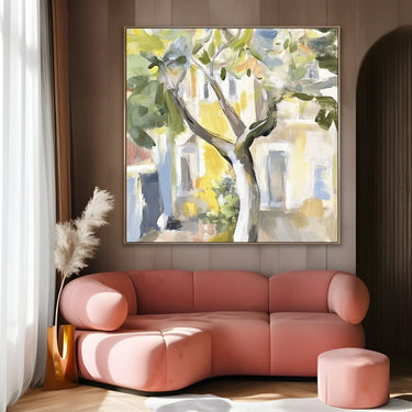 Quadro Stampa su Tela Cortile Fiorito - CupidoDesign