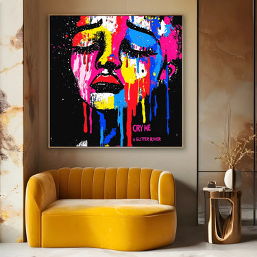 Quadro Stampa su Tela Cry Me a Glitter River - CupidoDesign