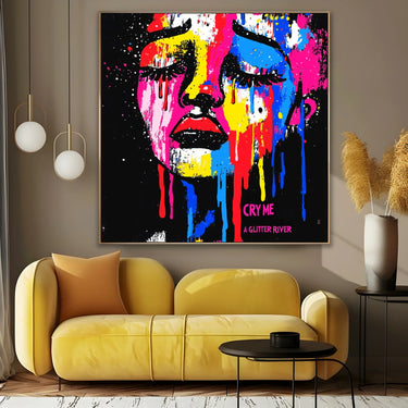 Quadro Stampa su Tela Cry Me a Glitter River - CupidoDesign