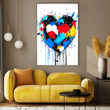 Quadro Stampa su Tela Cuore Cromatico - CupidoDesign