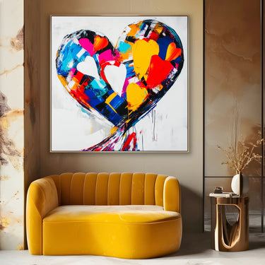 Quadro Stampa su Tela Cuori Uniti - CupidoDesign