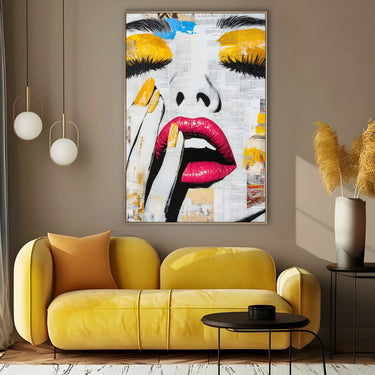 Quadro Stampa su Tela Desiderio Giallo - CupidoDesign
