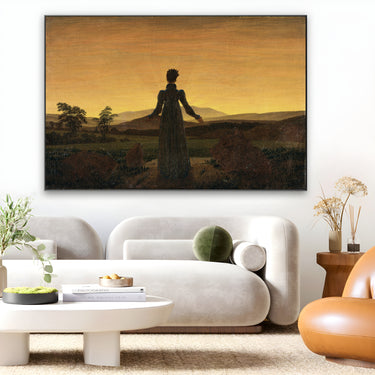 Quadro Stampa su Tela Donna al tramonto del Sole, Caspar David Friedrich - CupidoDesign