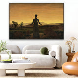 Quadro Stampa su Tela Donna al tramonto del Sole, Caspar David Friedrich - CupidoDesign