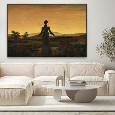Quadro Stampa su Tela Donna al tramonto del Sole, Caspar David Friedrich - CupidoDesign