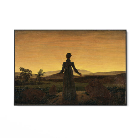 Quadro Stampa su Tela Donna al tramonto del Sole, Caspar David Friedrich - CupidoDesign