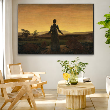Quadro Stampa su Tela Donna al tramonto del Sole, Caspar David Friedrich - CupidoDesign