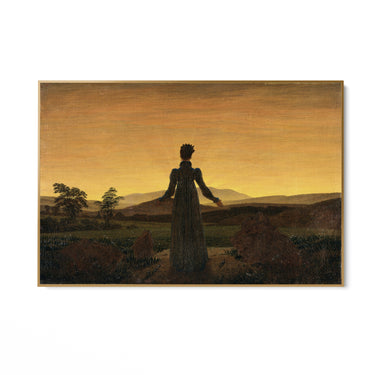 Quadro Stampa su Tela Donna al tramonto del Sole, Caspar David Friedrich - CupidoDesign