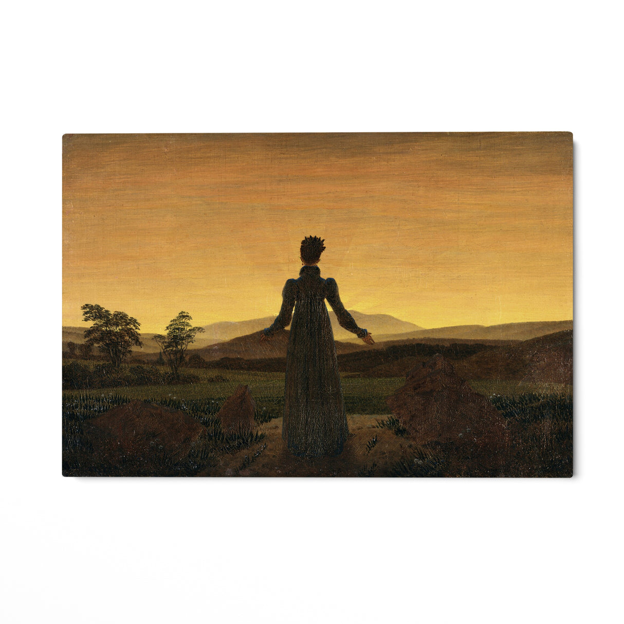 Quadro Stampa su Tela Donna al tramonto del Sole, Caspar David Friedrich - CupidoDesign