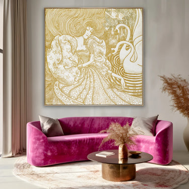 Quadro Stampa su Tela Donna con una farfalla in uno stagno con due cigni, Jan Toorop (1894) - CupidoDesign