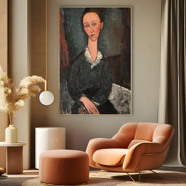 Quadro Stampa su Tela Donna dal colletto bianco, Amedeo Modigliani - CupidoDesign