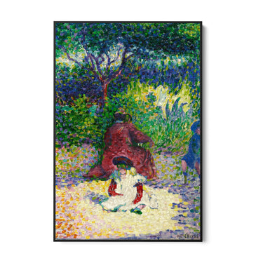 Quadro Stampa su Tela Donna e bambino in un giardino, Henri Edmond Cross - CupidoDesign