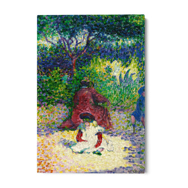 Quadro Stampa su Tela Donna e bambino in un giardino, Henri Edmond Cross - CupidoDesign