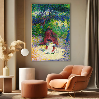 Quadro Stampa su Tela Donna e bambino in un giardino, Henri Edmond Cross - CupidoDesign