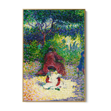Quadro Stampa su Tela Donna e bambino in un giardino, Henri Edmond Cross - CupidoDesign
