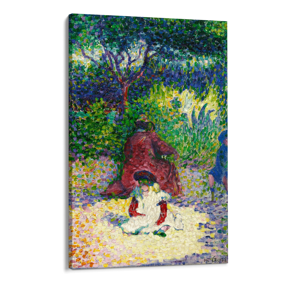 Quadro Stampa su Tela Donna e bambino in un giardino, Henri Edmond Cross - CupidoDesign