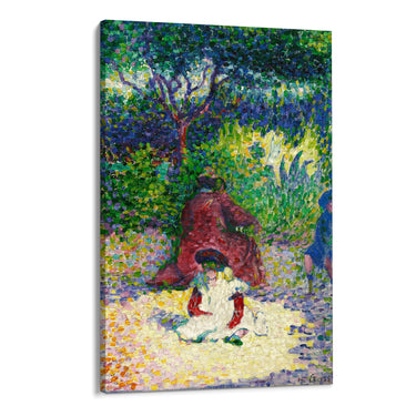 Quadro Stampa su Tela Donna e bambino in un giardino, Henri Edmond Cross - CupidoDesign