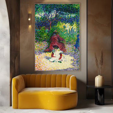 Quadro Stampa su Tela Donna e bambino in un giardino, Henri Edmond Cross - CupidoDesign
