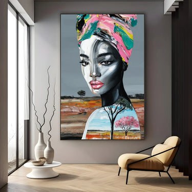 Quadro Stampa su Tela Donna in Rosa - CupidoDesign