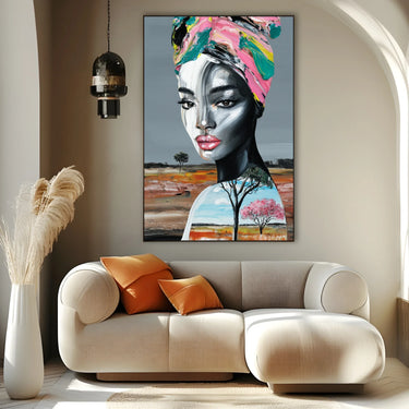 Quadro Stampa su Tela Donna in Rosa - CupidoDesign