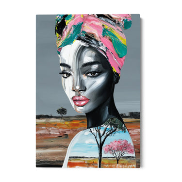 Quadro Stampa su Tela Donna in Rosa - CupidoDesign