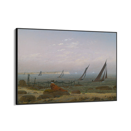 Quadro Stampa su Tela Donna sulla spiaggia di Ruegen, Caspar David Friedrich - CupidoDesign