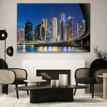 Quadro Stampa su Tela Dubai, Burj Khalifa Skyline - CupidoDesign