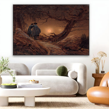 Quadro Stampa su Tela Due uomini contemplano la luna, Caspar David Friedrich - CupidoDesign