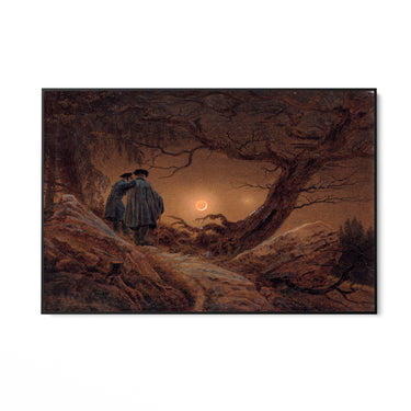 Quadro Stampa su Tela Due uomini contemplano la luna, Caspar David Friedrich - CupidoDesign