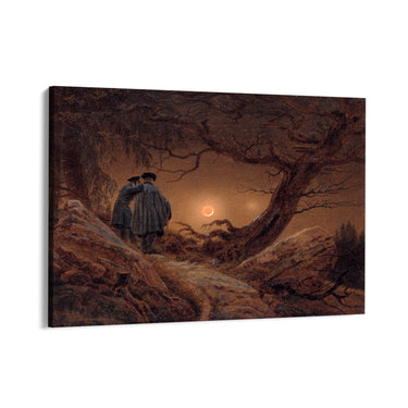 Quadro Stampa su Tela Due uomini contemplano la luna, Caspar David Friedrich - CupidoDesign