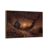 Quadro Stampa su Tela Due uomini contemplano la luna, Caspar David Friedrich - CupidoDesign