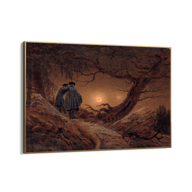 Quadro Stampa su Tela Due uomini contemplano la luna, Caspar David Friedrich - CupidoDesign