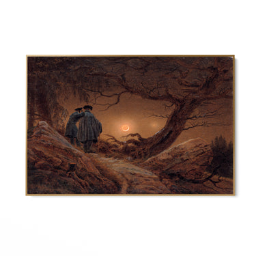 Quadro Stampa su Tela Due uomini contemplano la luna, Caspar David Friedrich - CupidoDesign