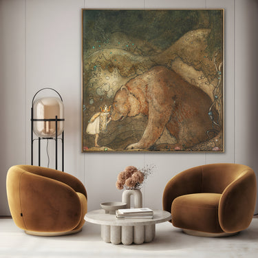 Quadro Stampa su Tela E baciò l'orso sul naso, John Bauer - CupidoDesign