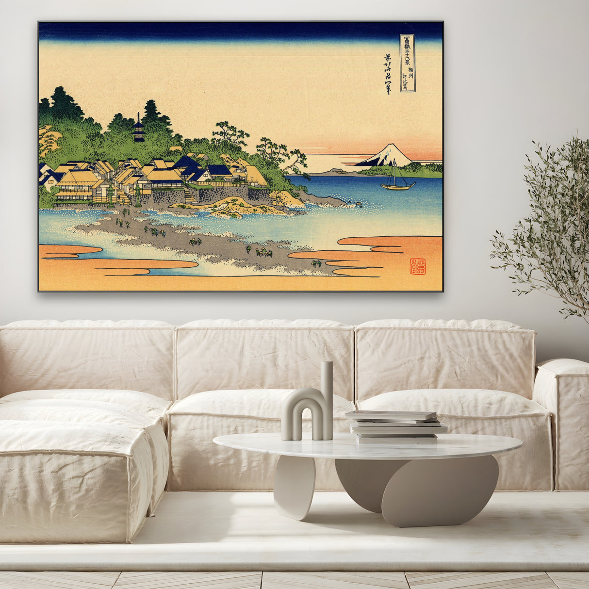 Quadro Stampa su Tela Enoshima nella provincia di Sagami, Katsushika Hokusai - CupidoDesign