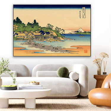 Quadro Stampa su Tela Enoshima nella provincia di Sagami, Katsushika Hokusai - CupidoDesign