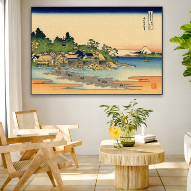 Quadro Stampa su Tela Enoshima nella provincia di Sagami, Katsushika Hokusai - CupidoDesign