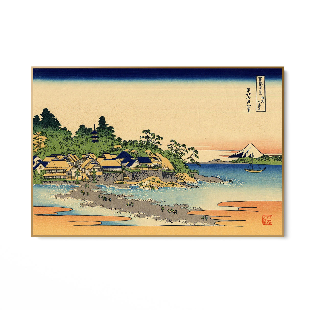 Quadro Stampa su Tela Enoshima nella provincia di Sagami, Katsushika Hokusai - CupidoDesign
