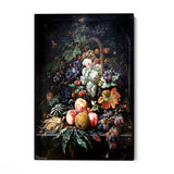 Quadro Stampa su Tela Farfalle con Frutta, Abraham Mignon - CupidoDesign