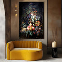 Quadro Stampa su Tela Farfalle con Frutta, Abraham Mignon - CupidoDesign