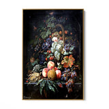 Quadro Stampa su Tela Farfalle con Frutta, Abraham Mignon - CupidoDesign