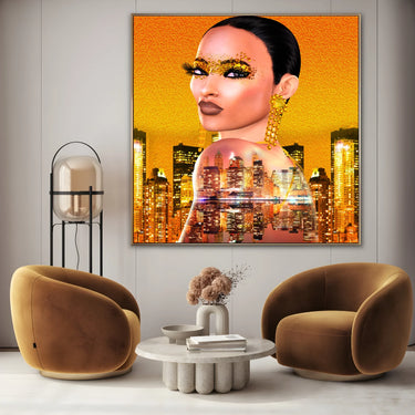 Quadro Stampa su Tela Fiamme d’Oro - CupidoDesign