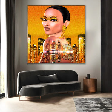 Quadro Stampa su Tela Fiamme d’Oro - CupidoDesign