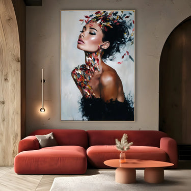 Quadro Stampa su Tela Figura Piumata - CupidoDesign