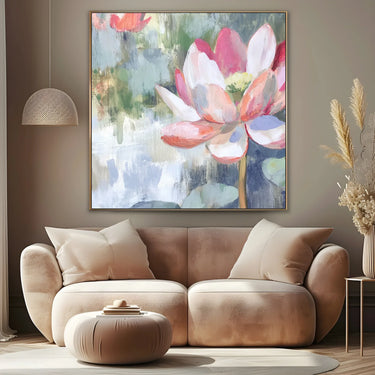 Quadro Stampa su Tela Fior di Loto Rosa - CupidoDesign