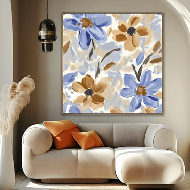 Quadro Stampa su Tela Fiori Azzurri - CupidoDesign