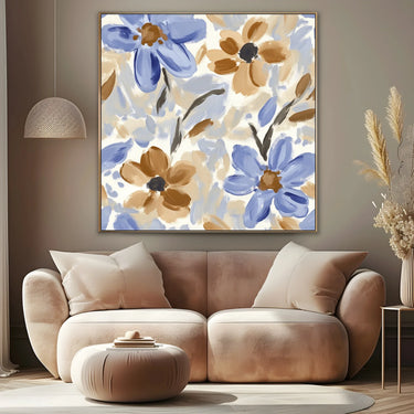Quadro Stampa su Tela Fiori Azzurri - CupidoDesign